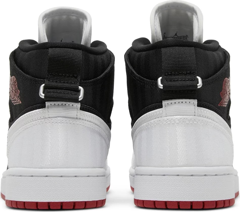 AIR JORDAN 1 MID SE UTILITY 'CANVAS WHITE BLACK GYM RED' (Women)