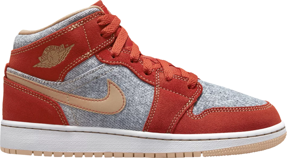 AIR JORDAN 1 MID 'DENIM RED' (GS)