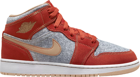 AIR JORDAN 1 MID 'DENIM RED' (GS)