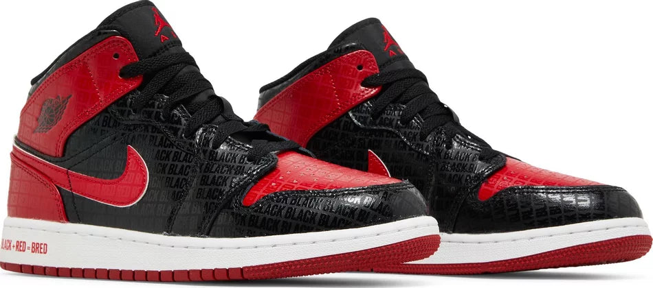 AIR JORDAN 1 MID SS 'BLACK + RED = BRED' (GS)